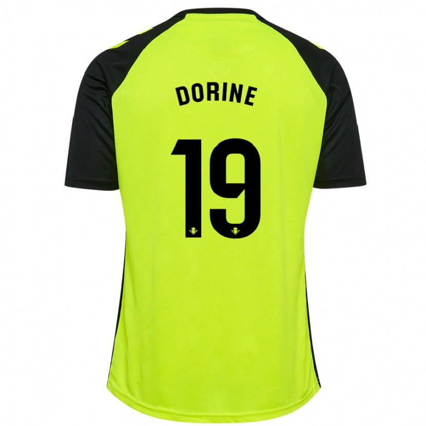 Danxen Mujer Camiseta Dorine Nina Chuigoue #19 Amarillo Fluorescente Negro 2ª Equipación 2024/25 La Camisa