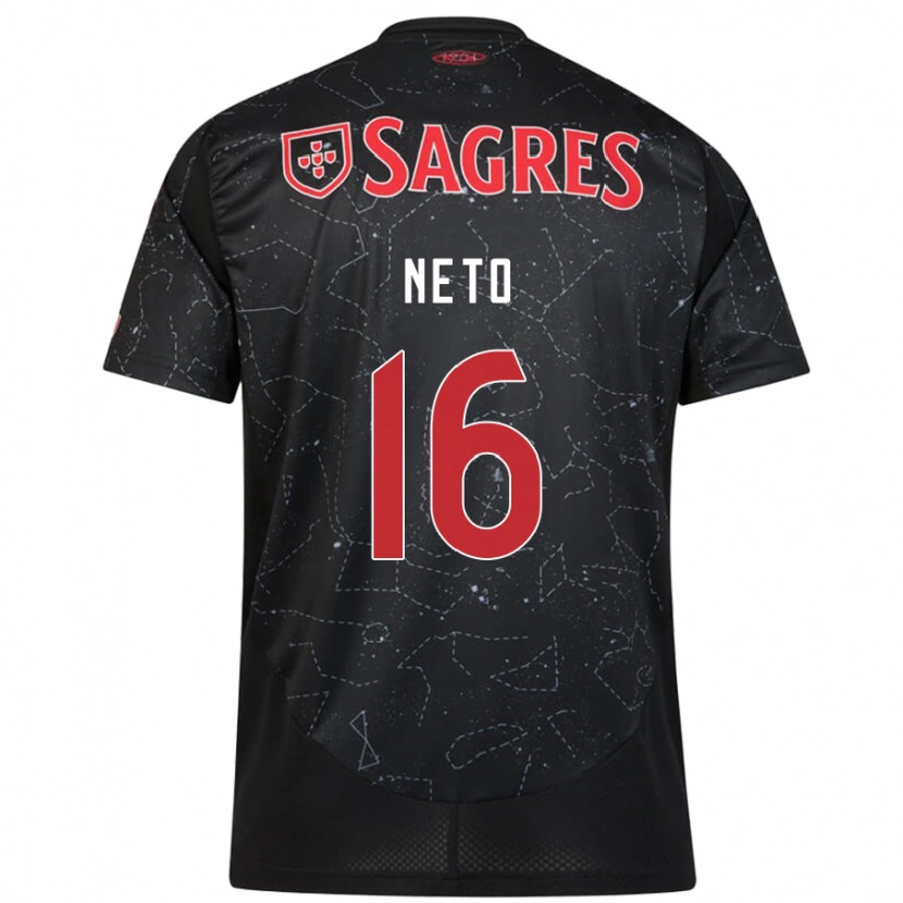 Danxen Mujer Camiseta Martim Neto #16 Negro Rojo 2ª Equipación 2024/25 La Camisa
