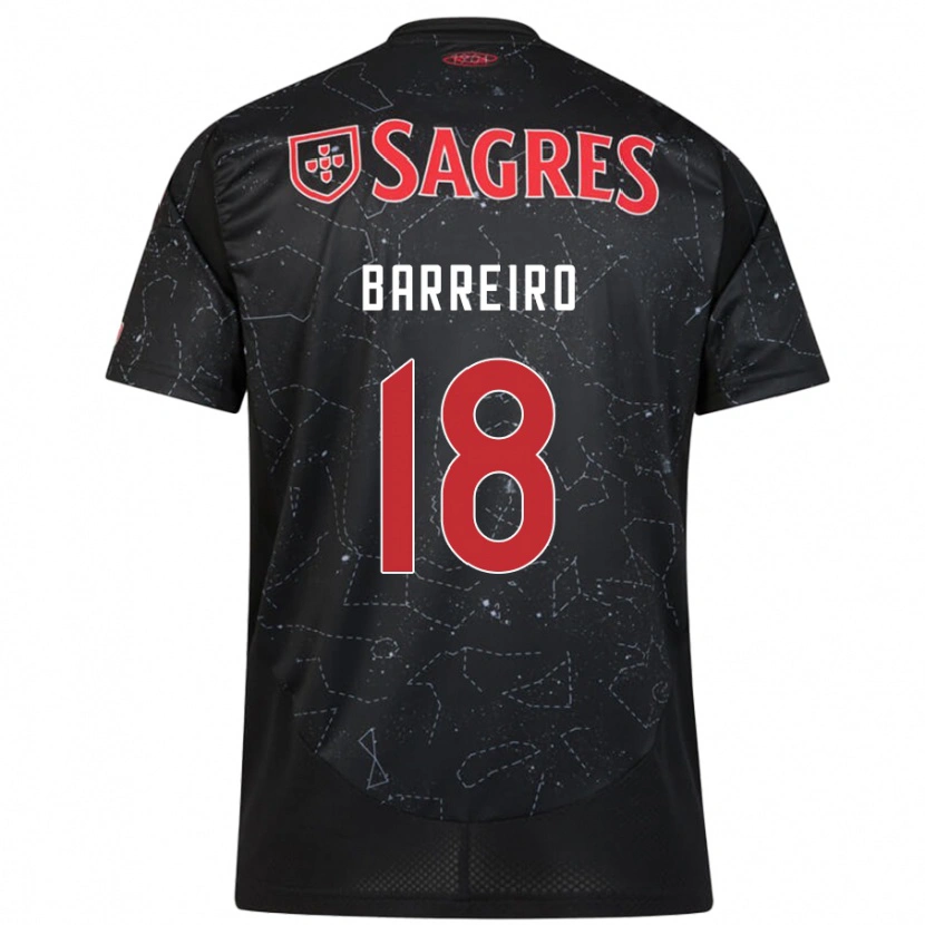 Danxen Mujer Camiseta Leandro Barreiro #18 Negro Rojo 2ª Equipación 2024/25 La Camisa