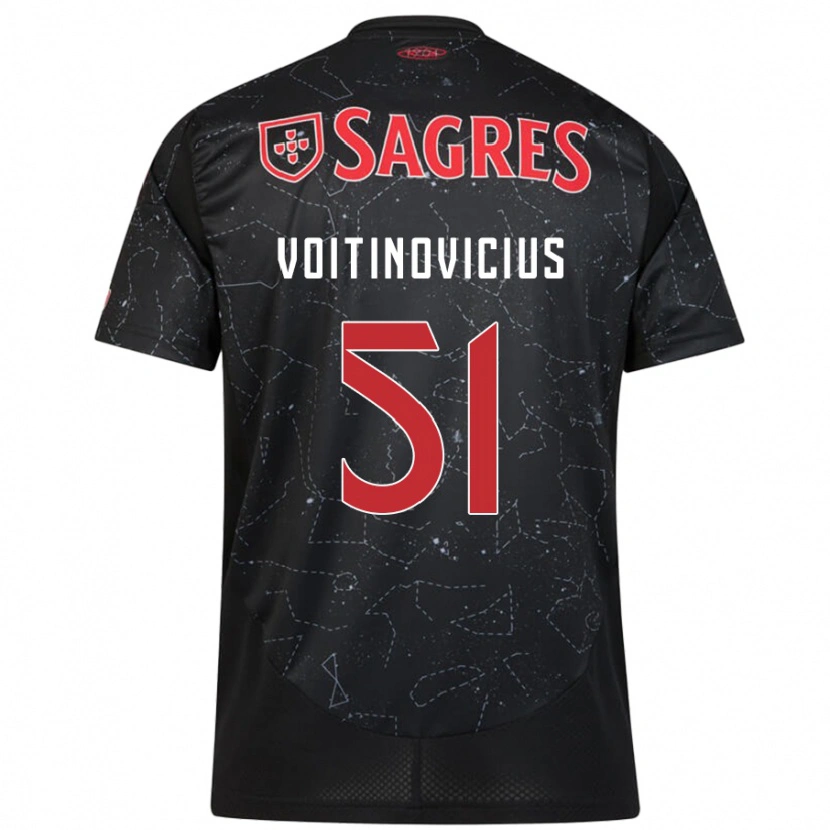 Danxen Mujer Camiseta Arnas Voitinovicius #51 Negro Rojo 2ª Equipación 2024/25 La Camisa