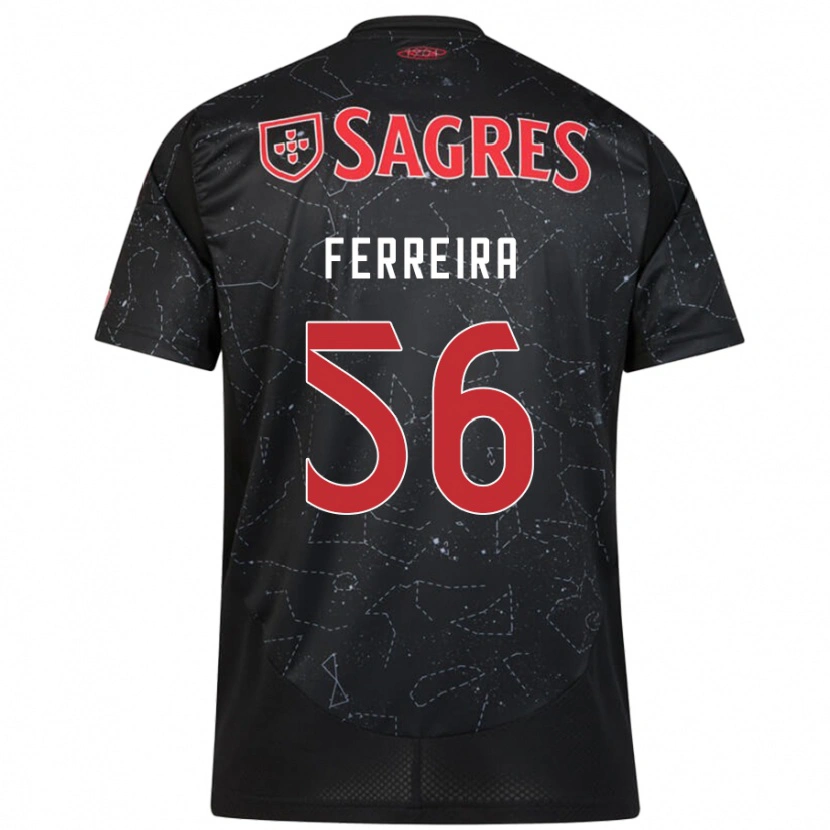 Danxen Mujer Camiseta Martim Ferreira #56 Negro Rojo 2ª Equipación 2024/25 La Camisa