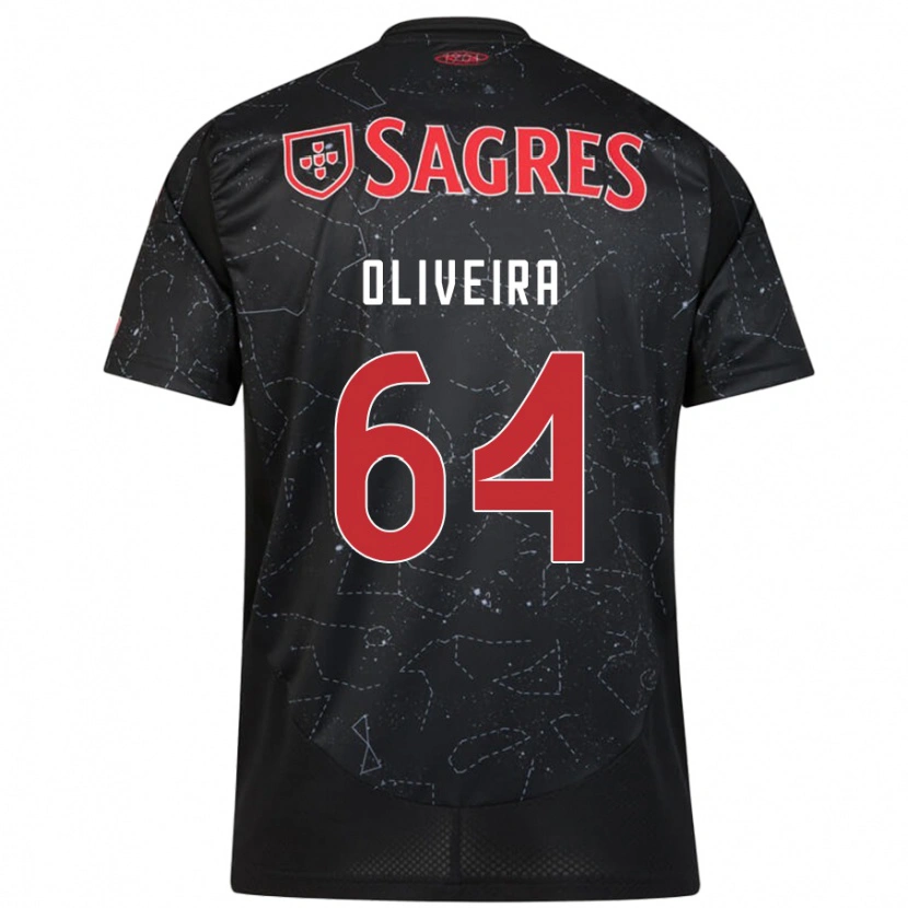 Danxen Mujer Camiseta Gonçalo Oliveira #64 Negro Rojo 2ª Equipación 2024/25 La Camisa