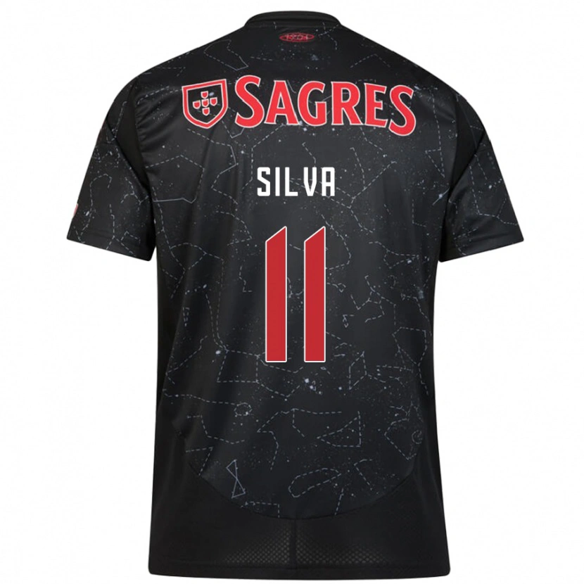 Danxen Mujer Camiseta Jéssica Silva #11 Negro Rojo 2ª Equipación 2024/25 La Camisa
