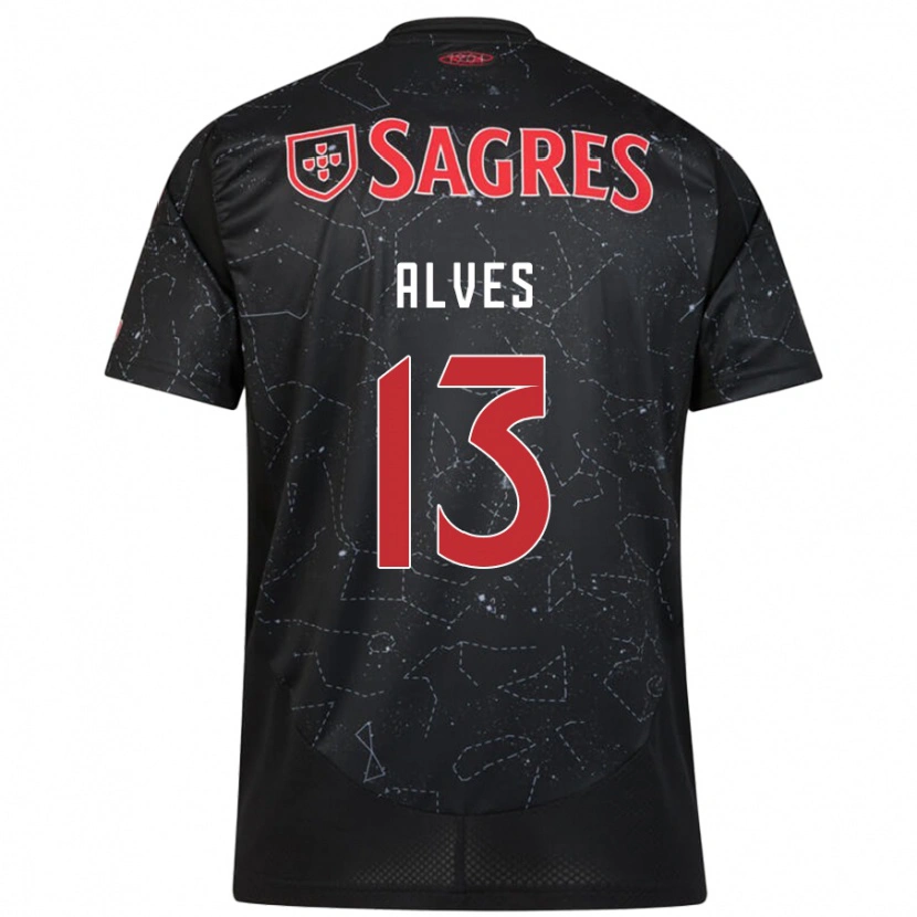 Danxen Mujer Camiseta Lúcia Alves #13 Negro Rojo 2ª Equipación 2024/25 La Camisa