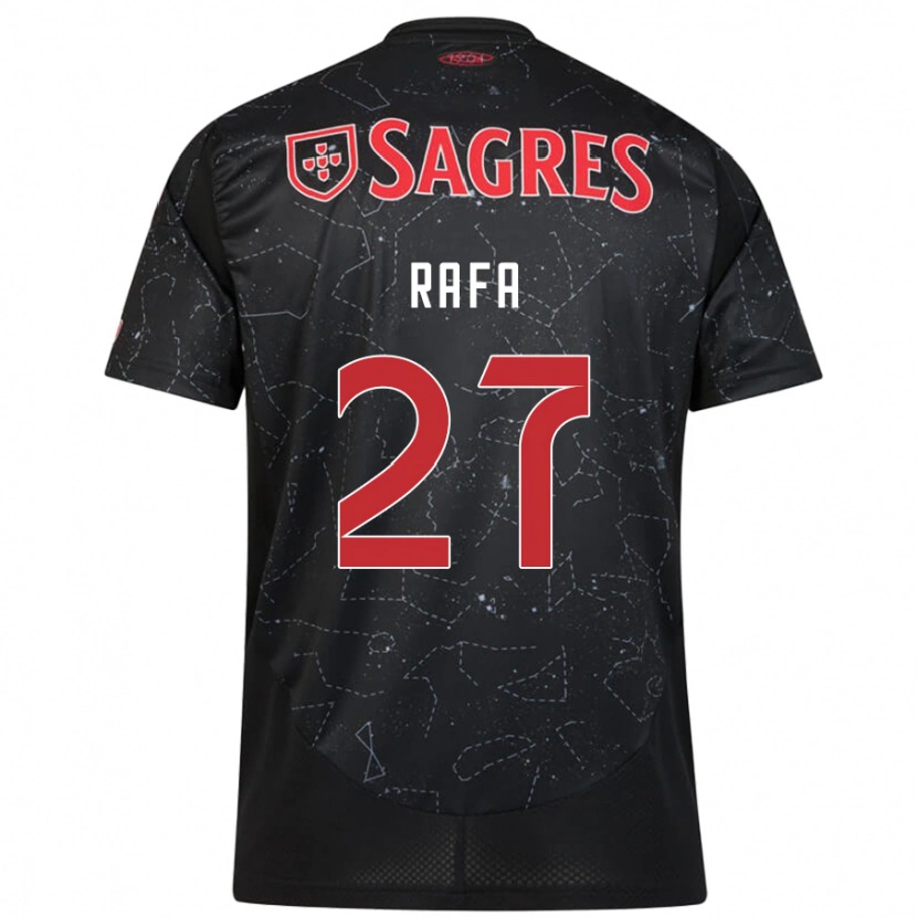 Danxen Mujer Camiseta Rafa #27 Negro Rojo 2ª Equipación 2024/25 La Camisa