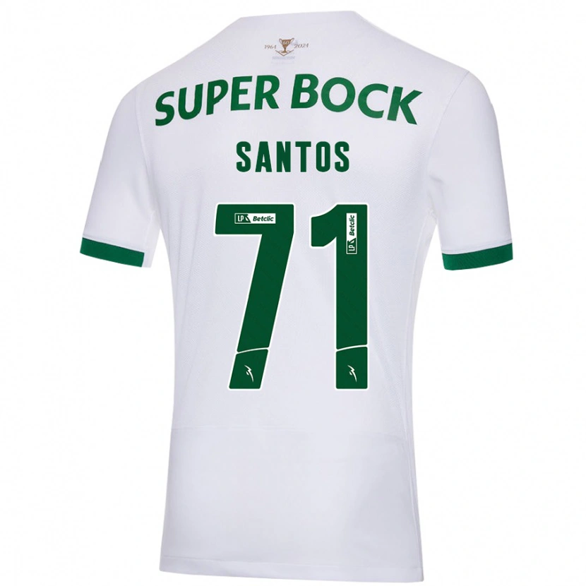 Danxen Mujer Camiseta Denilson Santos #71 Blanco Verde 2ª Equipación 2024/25 La Camisa