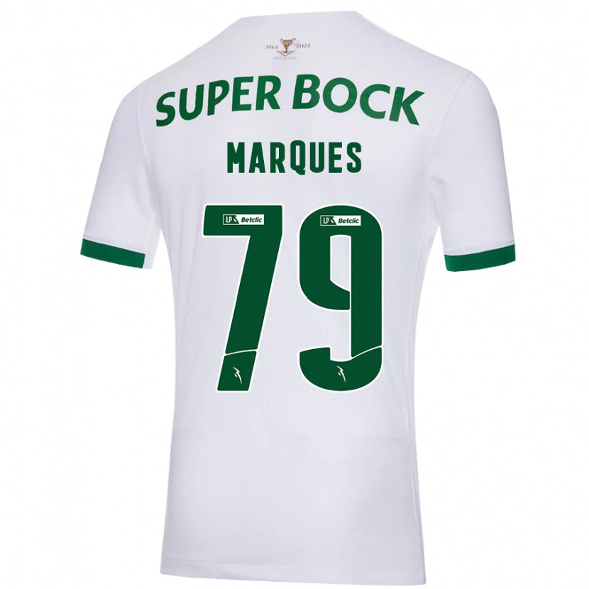 Danxen Mujer Camiseta Rodrigo Marquês #79 Blanco Verde 2ª Equipación 2024/25 La Camisa
