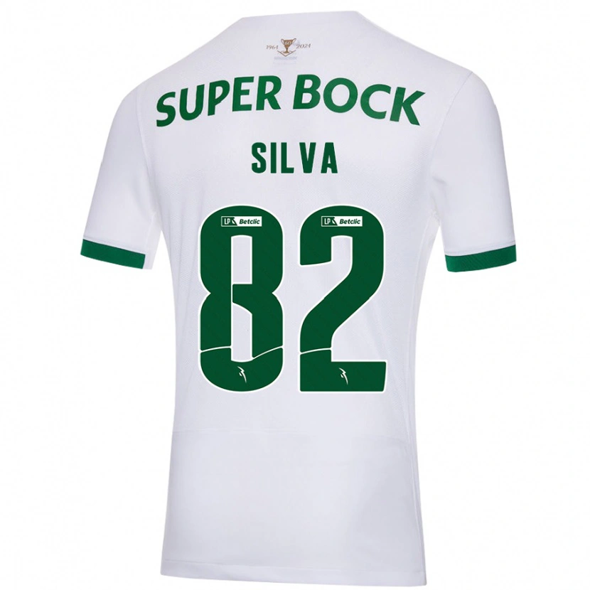 Danxen Mujer Camiseta Gabriel Silva #82 Blanco Verde 2ª Equipación 2024/25 La Camisa