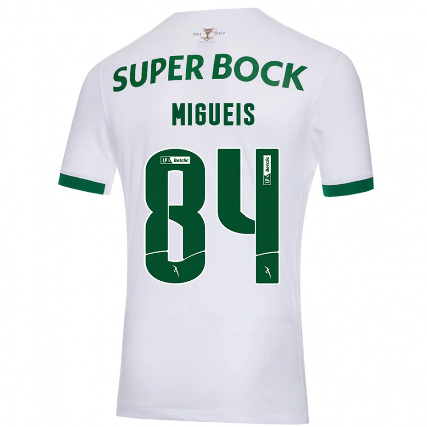 Danxen Mujer Camiseta Pedro Miguéis #84 Blanco Verde 2ª Equipación 2024/25 La Camisa