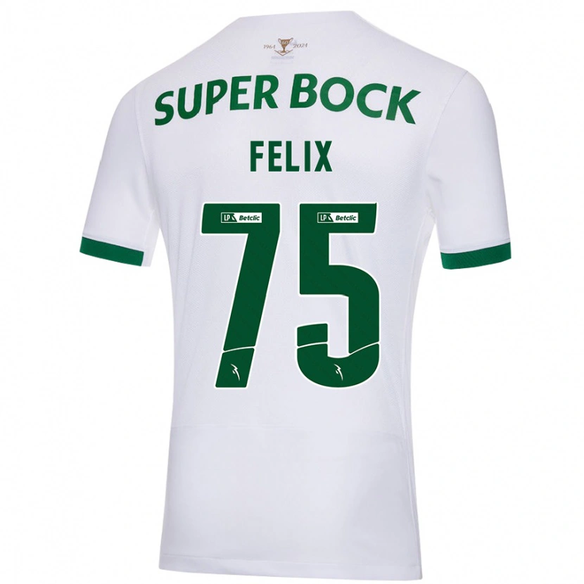 Danxen Mujer Camiseta Vando Félix #75 Blanco Verde 2ª Equipación 2024/25 La Camisa
