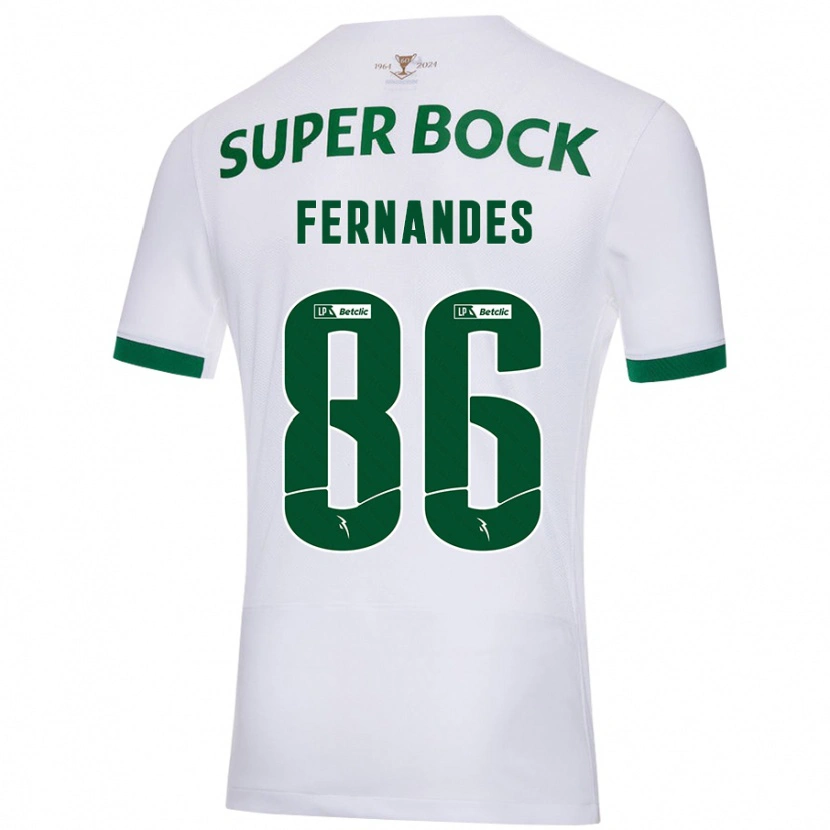 Danxen Mujer Camiseta Emanuel Fernandes #86 Blanco Verde 2ª Equipación 2024/25 La Camisa