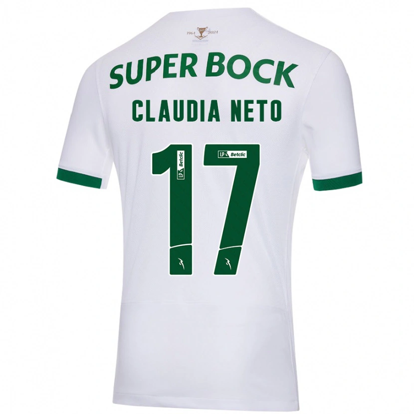 Danxen Mujer Camiseta Cláudia Teresa Pires Neto #17 Blanco Verde 2ª Equipación 2024/25 La Camisa