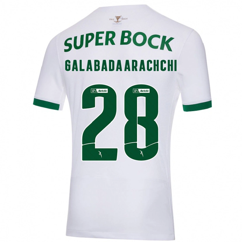 Danxen Mujer Camiseta Jacinta Galabadaarachchi #28 Blanco Verde 2ª Equipación 2024/25 La Camisa