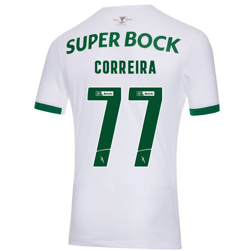 Danxen Mujer Camiseta Alicia Figueiredo Lima Correia #77 Blanco Verde 2ª Equipación 2024/25 La Camisa