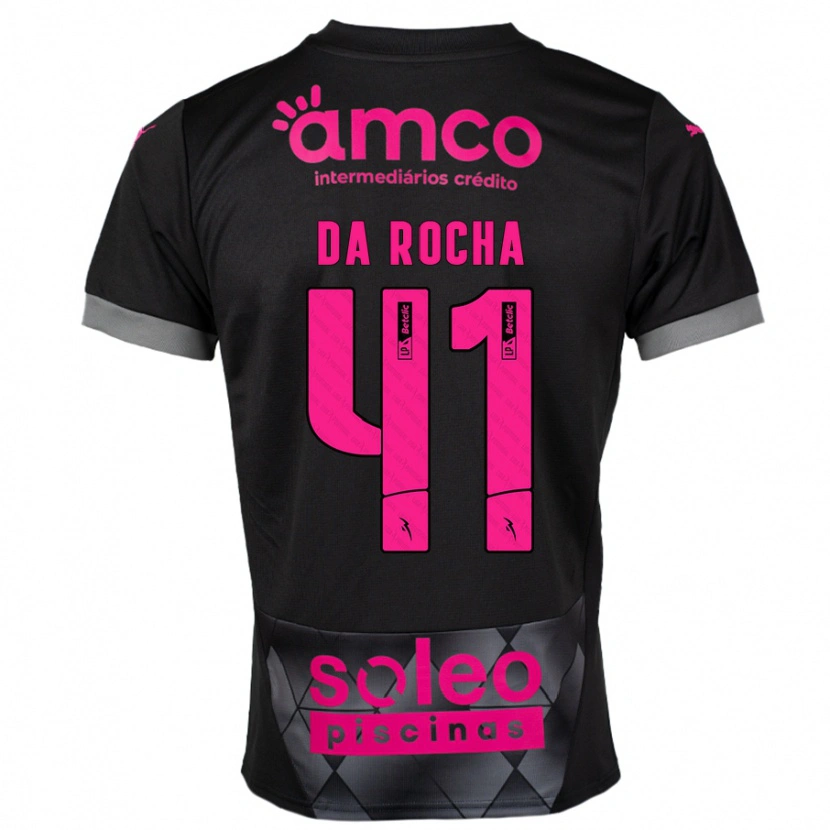 Danxen Mujer Camiseta Yanis Da Rocha #41 Negro Rosa 2ª Equipación 2024/25 La Camisa