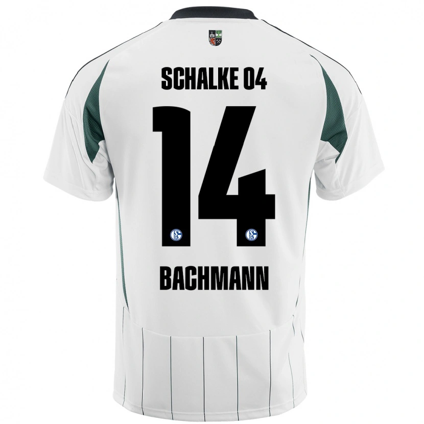 Danxen Mujer Camiseta Janik Bachmann #14 Blanco Verde 2ª Equipación 2024/25 La Camisa