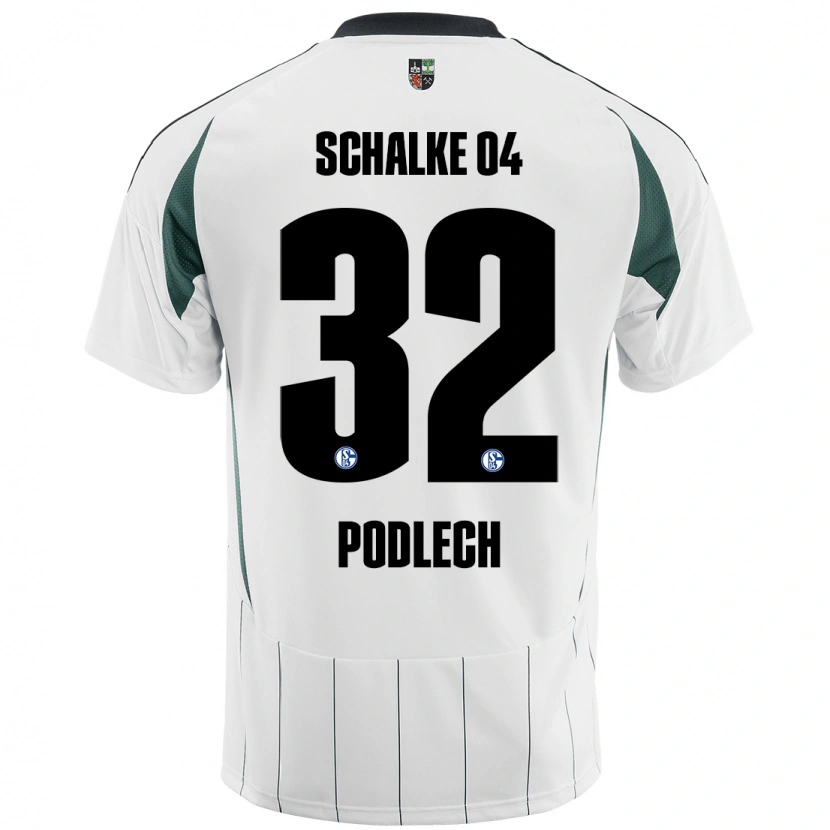 Danxen Mujer Camiseta Luca Podlech #32 Blanco Verde 2ª Equipación 2024/25 La Camisa
