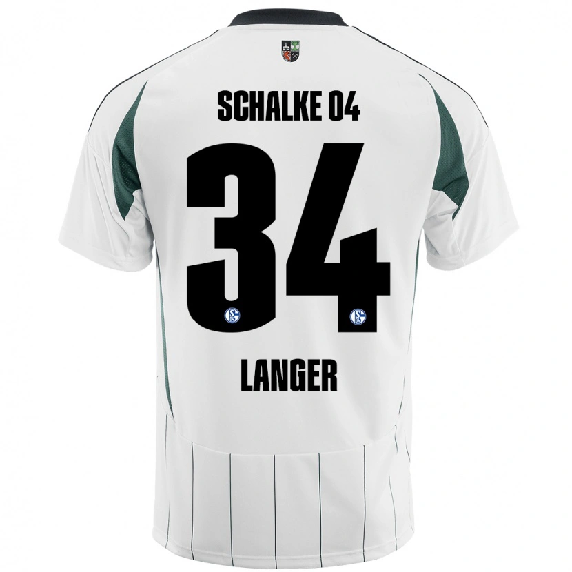 Danxen Mujer Camiseta Michael Langer #34 Blanco Verde 2ª Equipación 2024/25 La Camisa