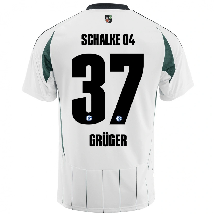 Danxen Mujer Camiseta Max Grüger #37 Blanco Verde 2ª Equipación 2024/25 La Camisa