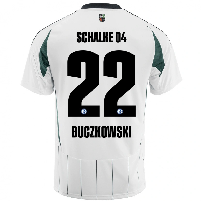 Danxen Mujer Camiseta Philip Buczkowski #22 Blanco Verde 2ª Equipación 2024/25 La Camisa
