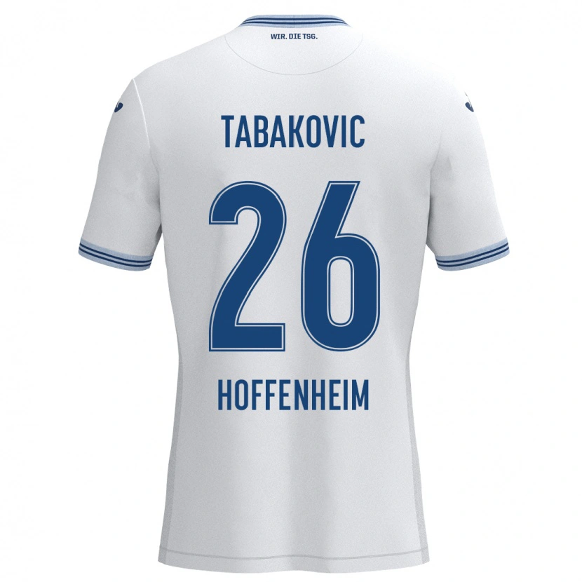 Danxen Mujer Camiseta Haris Tabakovic #26 Blanco Azul 2ª Equipación 2024/25 La Camisa