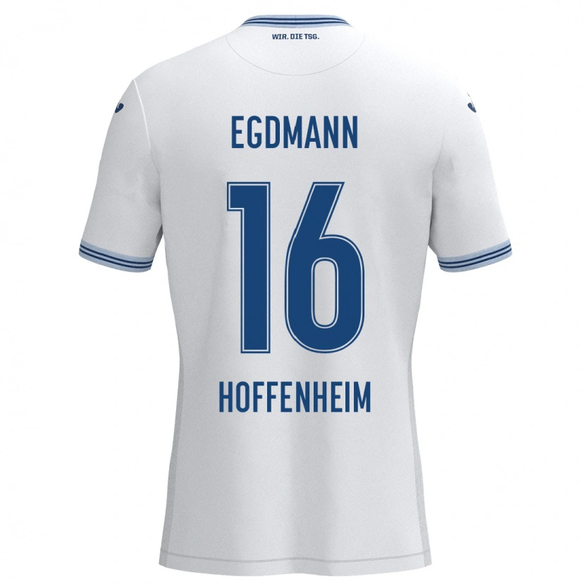 Danxen Mujer Camiseta Mika Egdmann #16 Blanco Azul 2ª Equipación 2024/25 La Camisa