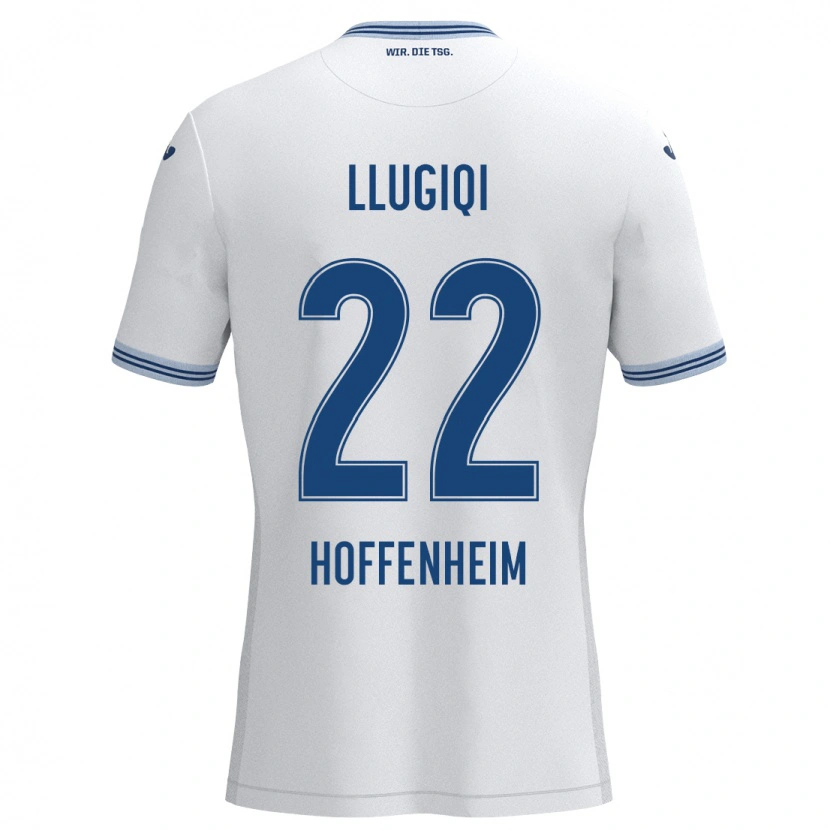 Danxen Mujer Camiseta Arian Llugiqi #22 Blanco Azul 2ª Equipación 2024/25 La Camisa
