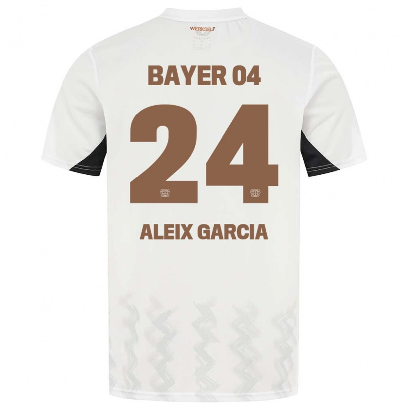 Danxen Mujer Camiseta Aleix García #24 Blanco Negro 2ª Equipación 2024/25 La Camisa