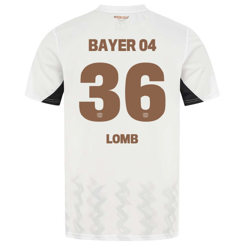 Danxen Mujer Camiseta Niklas Lomb #36 Blanco Negro 2ª Equipación 2024/25 La Camisa