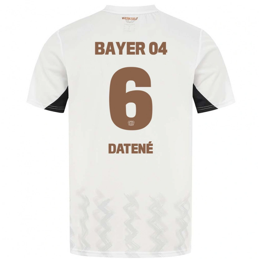 Danxen Mujer Camiseta Elia Datené #6 Blanco Negro 2ª Equipación 2024/25 La Camisa