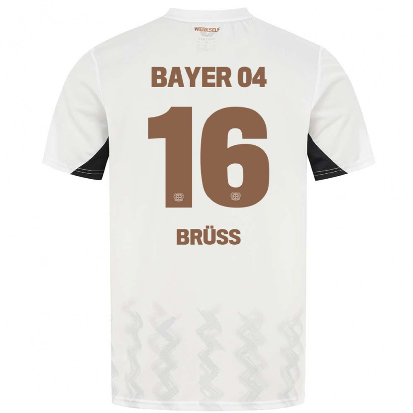 Danxen Mujer Camiseta Tom Brüss #16 Blanco Negro 2ª Equipación 2024/25 La Camisa