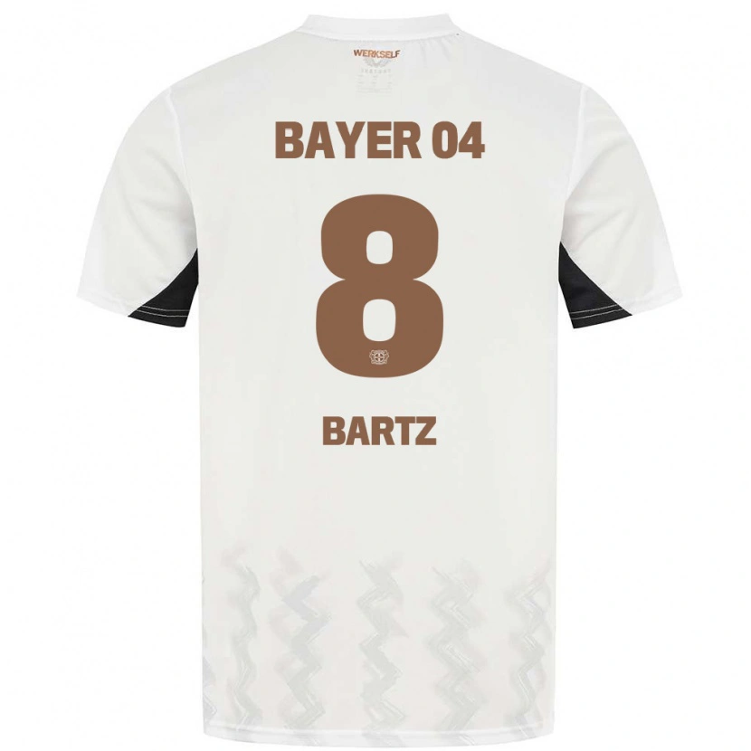 Danxen Mujer Camiseta Paulina Bartz #8 Blanco Negro 2ª Equipación 2024/25 La Camisa