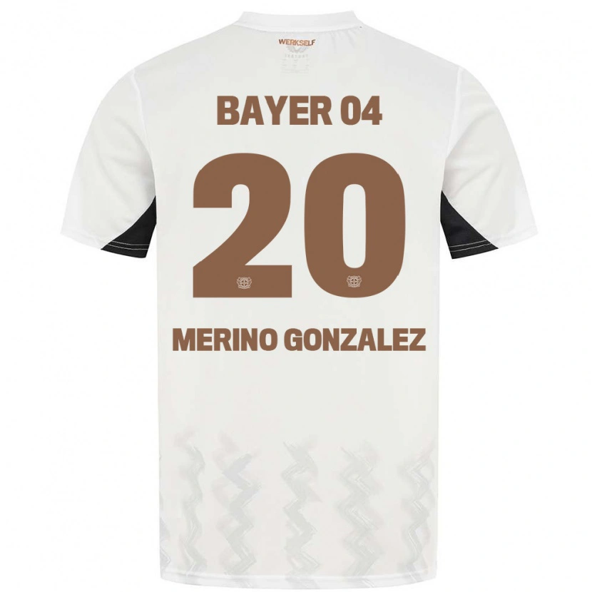 Danxen Mujer Camiseta Estrella Merino Gonzalez #20 Blanco Negro 2ª Equipación 2024/25 La Camisa
