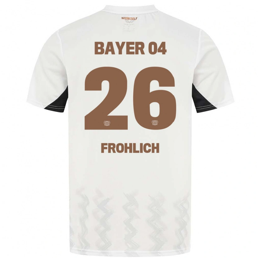 Danxen Mujer Camiseta Clara Fröhlich #26 Blanco Negro 2ª Equipación 2024/25 La Camisa