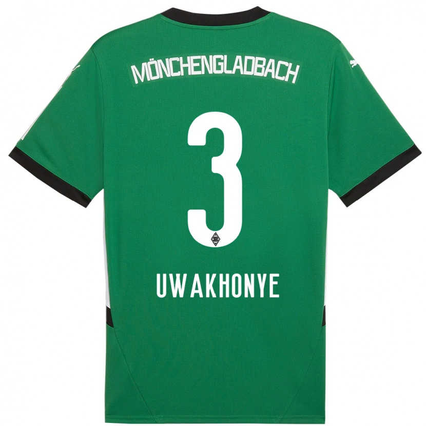 Danxen Mujer Camiseta Joshua Uwakhonye #3 Verde Blanco 2ª Equipación 2024/25 La Camisa