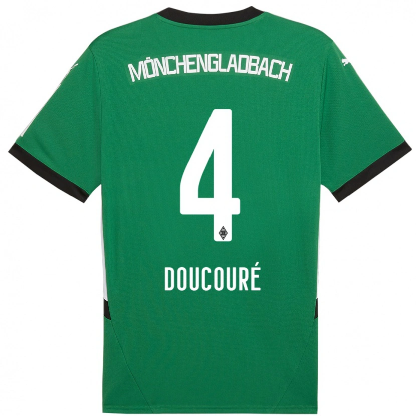 Danxen Mujer Camiseta Mamadou Doucouré #4 Verde Blanco 2ª Equipación 2024/25 La Camisa