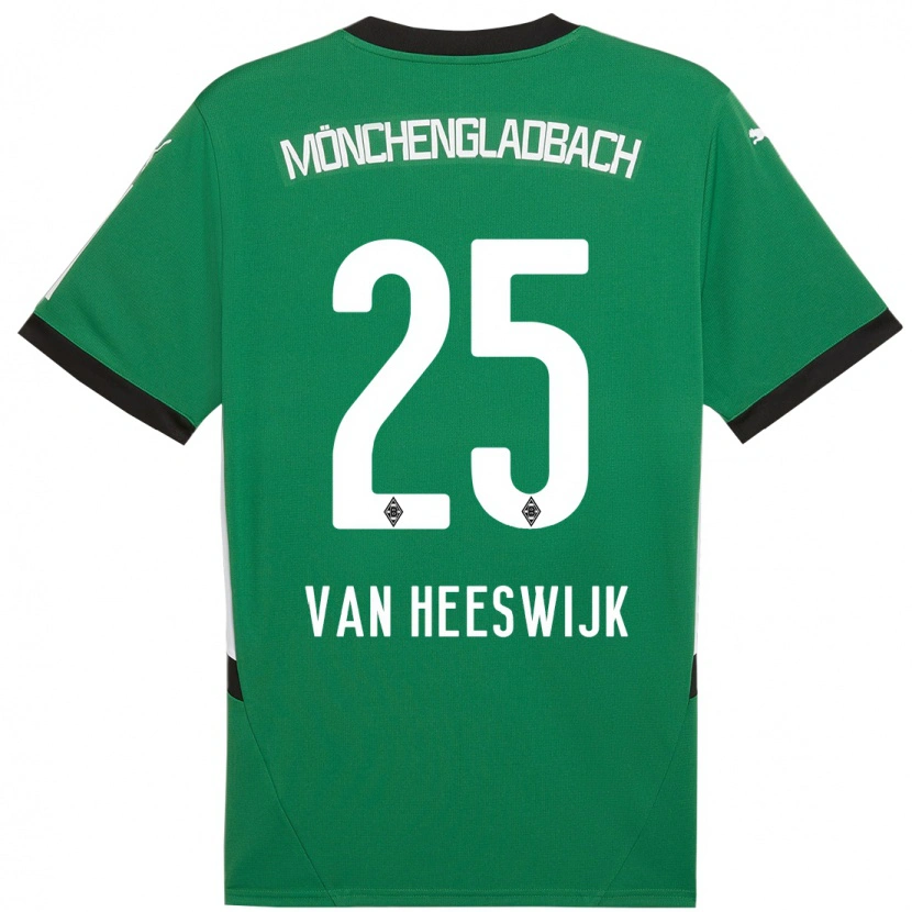 Danxen Mujer Camiseta Amber Van Heeswijk #25 Verde Blanco 2ª Equipación 2024/25 La Camisa