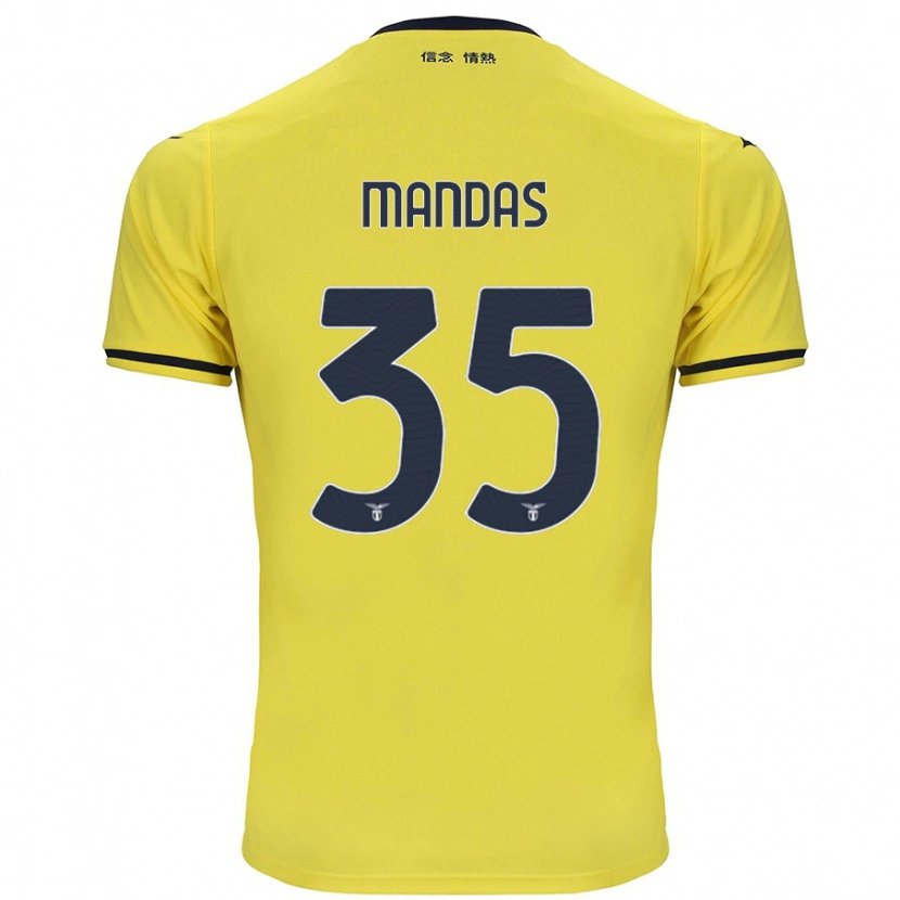Danxen Mujer Camiseta Christos Mandas #35 Amarillo 2ª Equipación 2024/25 La Camisa