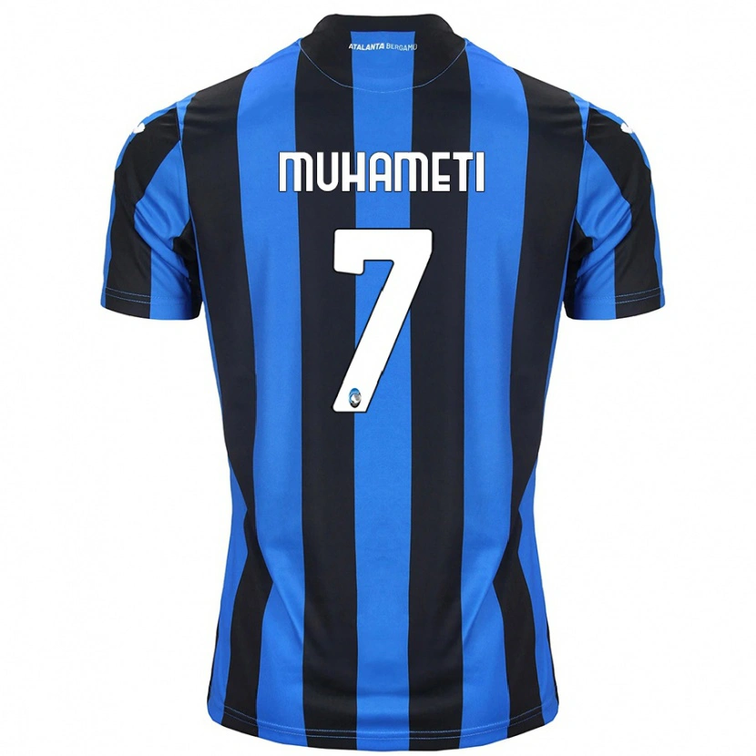 Danxen Niño Camiseta Endri Muhameti #7 Azul Negro 1ª Equipación 2024/25 La Camisa