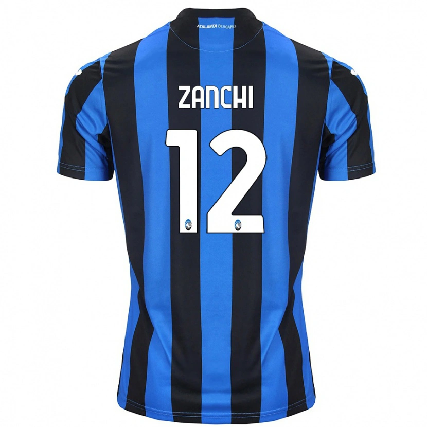 Danxen Niño Camiseta Edoardo Zanchi #12 Azul Negro 1ª Equipación 2024/25 La Camisa