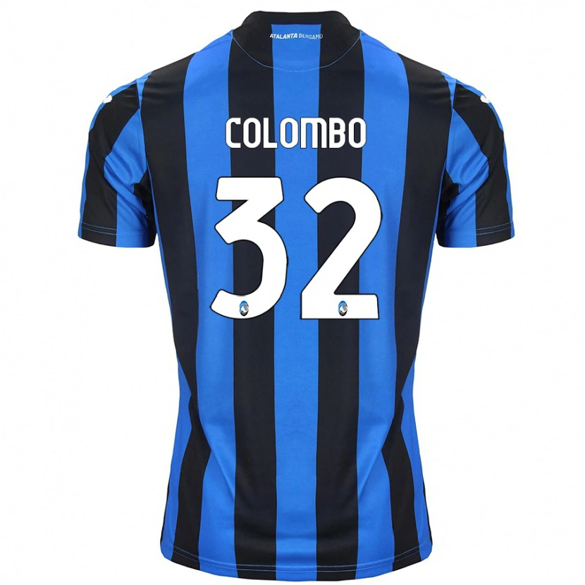 Danxen Niño Camiseta Matteo Colombo #32 Azul Negro 1ª Equipación 2024/25 La Camisa