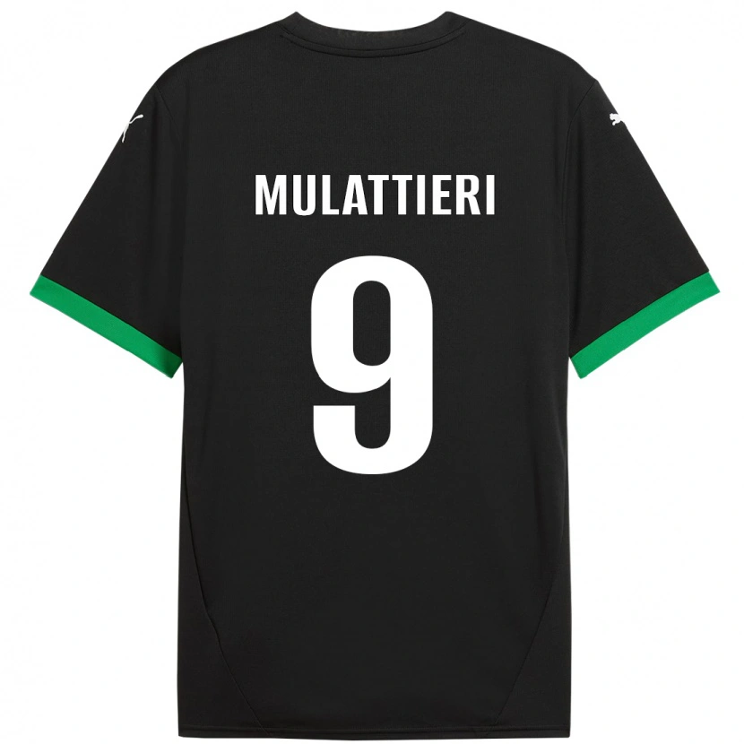 Danxen Niño Camiseta Samuele Mulattieri #9 Negro Verde Oscuro 1ª Equipación 2024/25 La Camisa