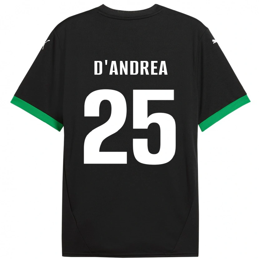 Danxen Niño Camiseta Luca D'andrea #25 Negro Verde Oscuro 1ª Equipación 2024/25 La Camisa