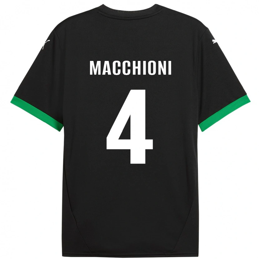 Danxen Niño Camiseta Tommaso Macchioni #4 Negro Verde Oscuro 1ª Equipación 2024/25 La Camisa