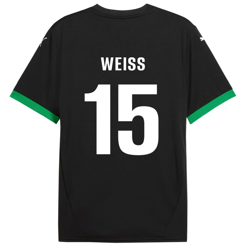 Danxen Niño Camiseta David Weiss #15 Negro Verde Oscuro 1ª Equipación 2024/25 La Camisa