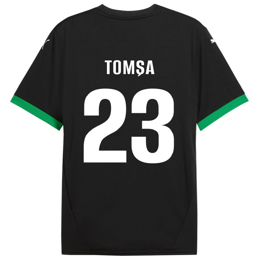 Danxen Niño Camiseta Troy Tomșa #23 Negro Verde Oscuro 1ª Equipación 2024/25 La Camisa