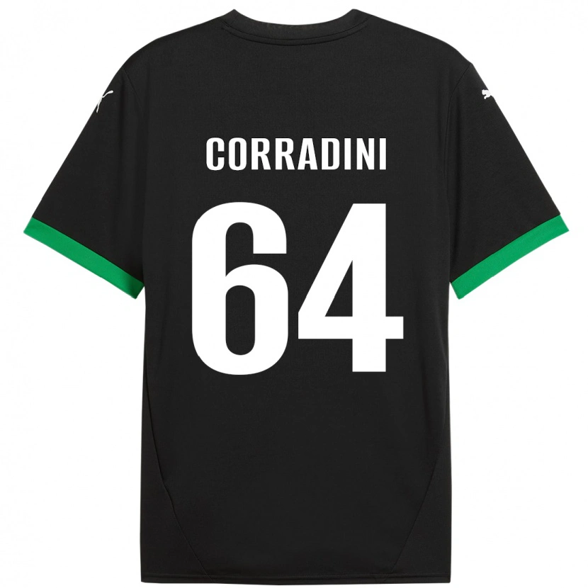 Danxen Niño Camiseta Francesco Corradini #64 Negro Verde Oscuro 1ª Equipación 2024/25 La Camisa