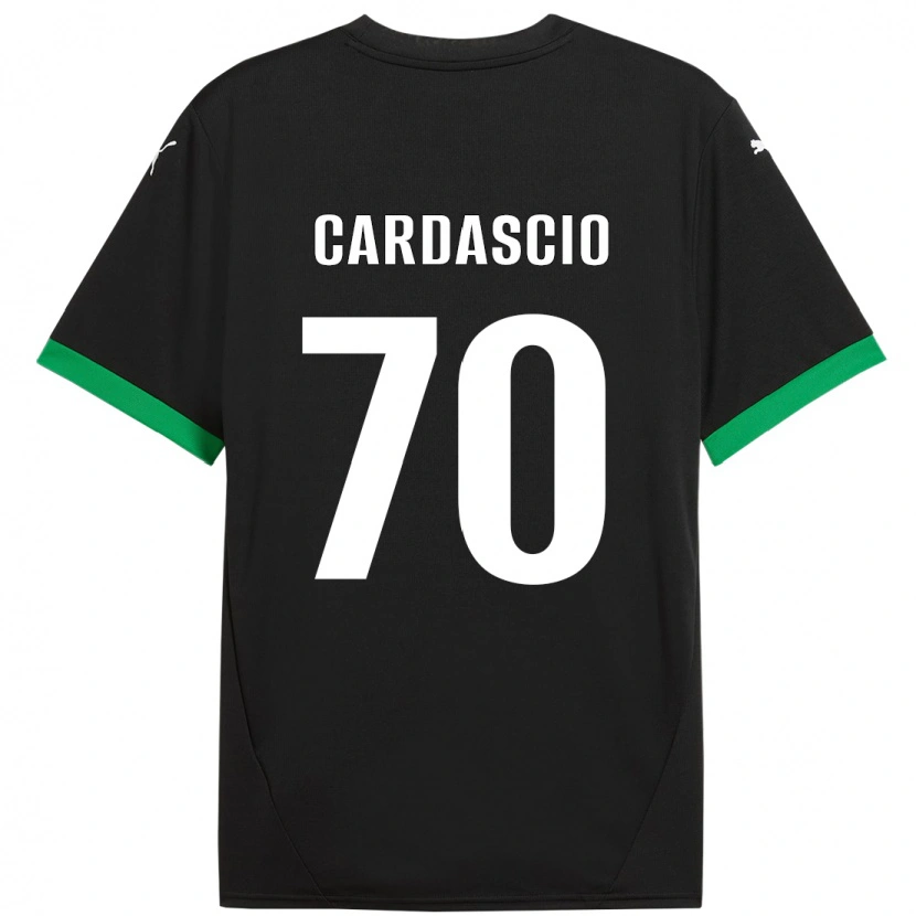 Danxen Niño Camiseta Alessandro Cardascio #70 Negro Verde Oscuro 1ª Equipación 2024/25 La Camisa