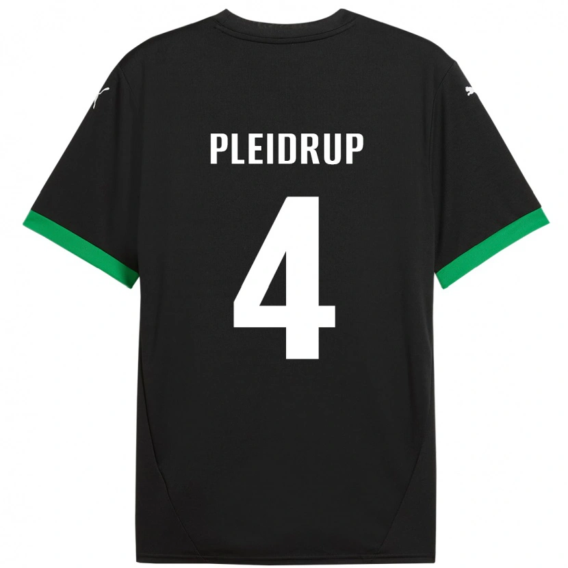 Danxen Niño Camiseta Caroline Pleidrup #4 Negro Verde Oscuro 1ª Equipación 2024/25 La Camisa