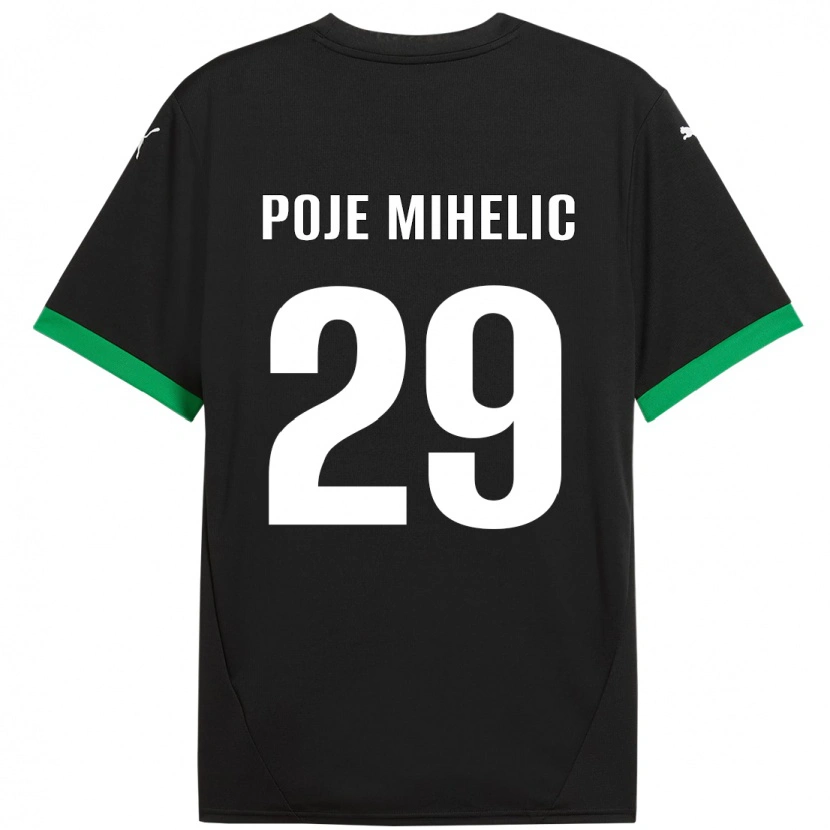 Danxen Niño Camiseta Naja Poje Mihelič #29 Negro Verde Oscuro 1ª Equipación 2024/25 La Camisa